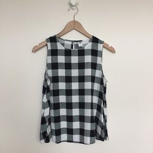 Black and white plaid gingham swingy tank